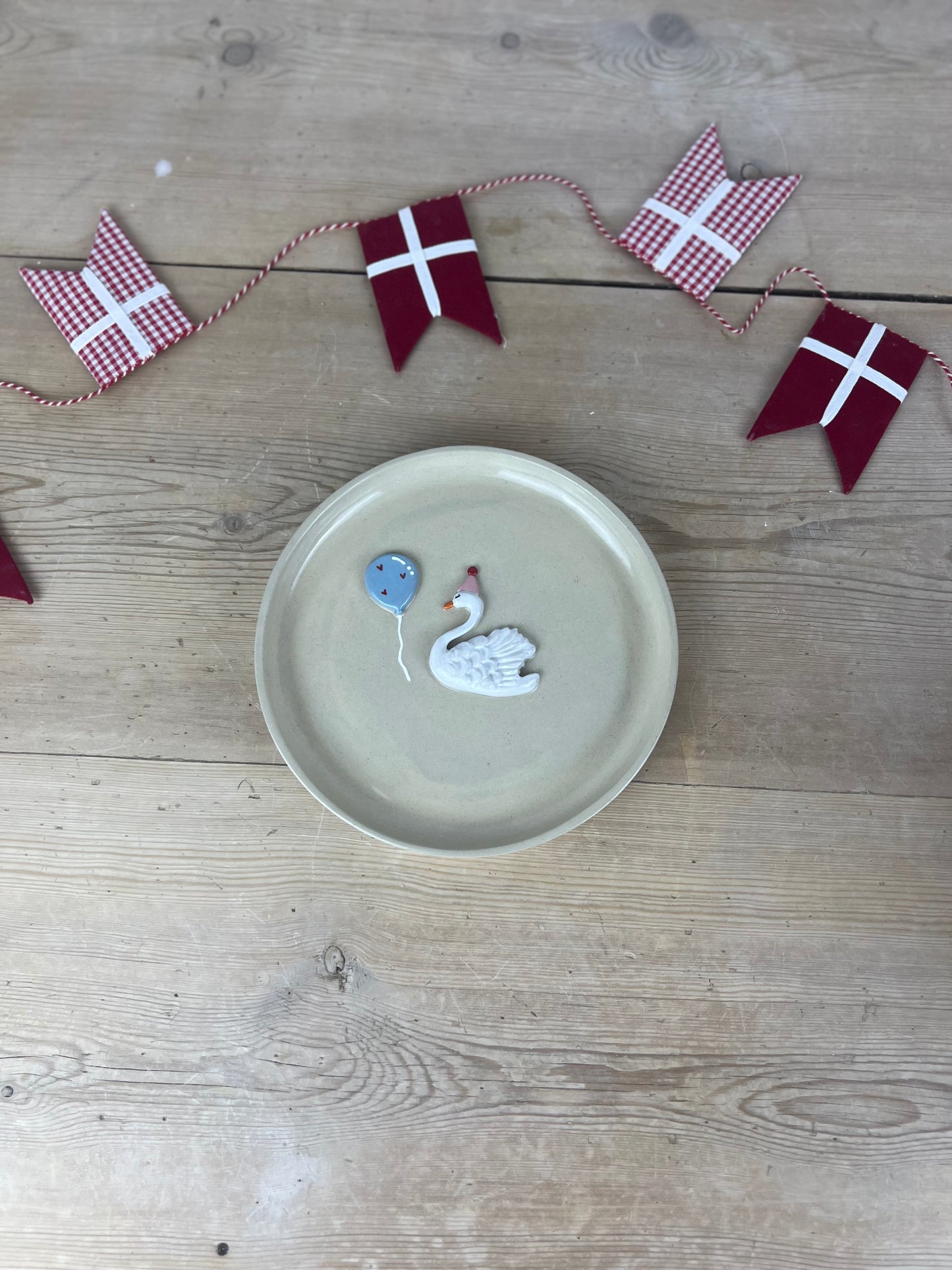 Fødselsdagstallerken m. Svane
