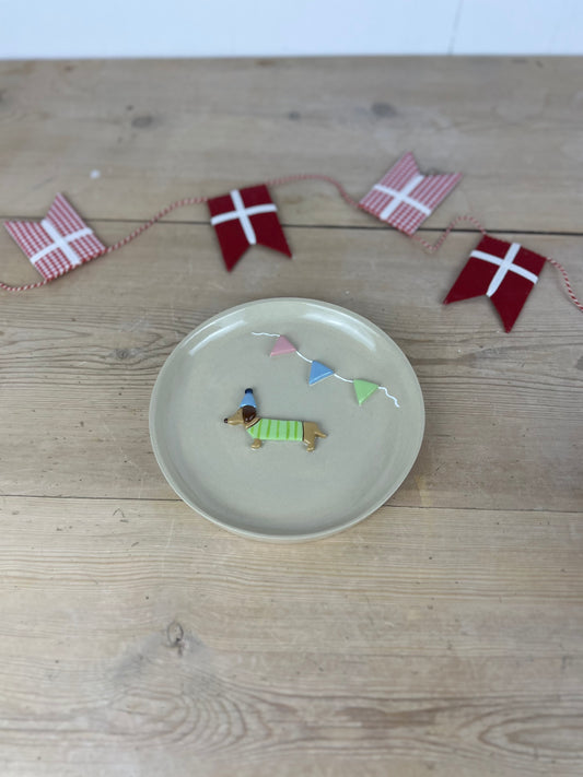 Fødselsdagstallerken m. gravhund