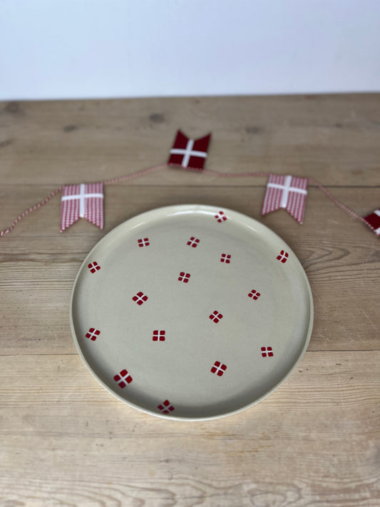 Stor fødselsdagstallerken m. flag nr. 1