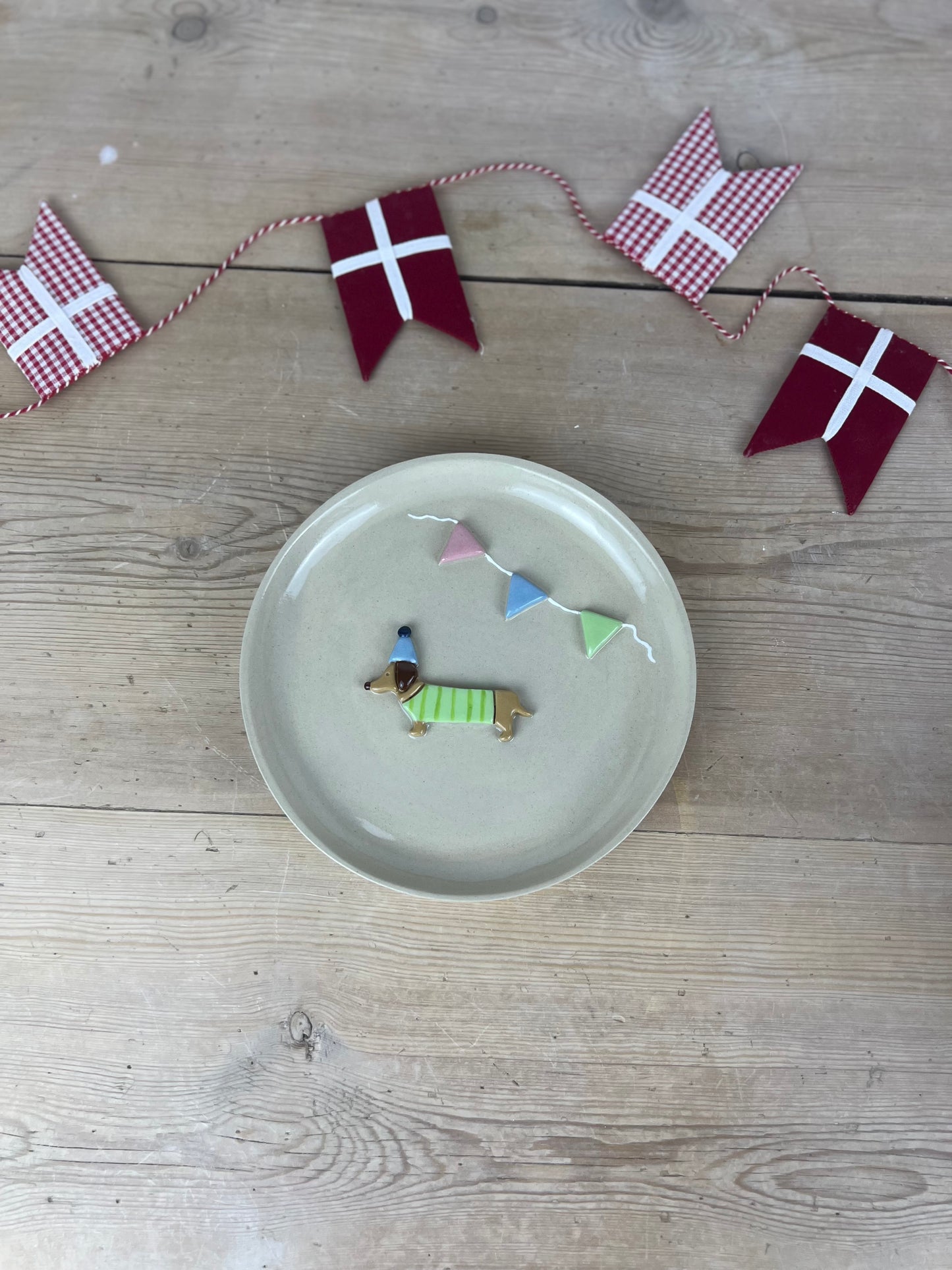 Fødselsdagstallerken m. gravhund