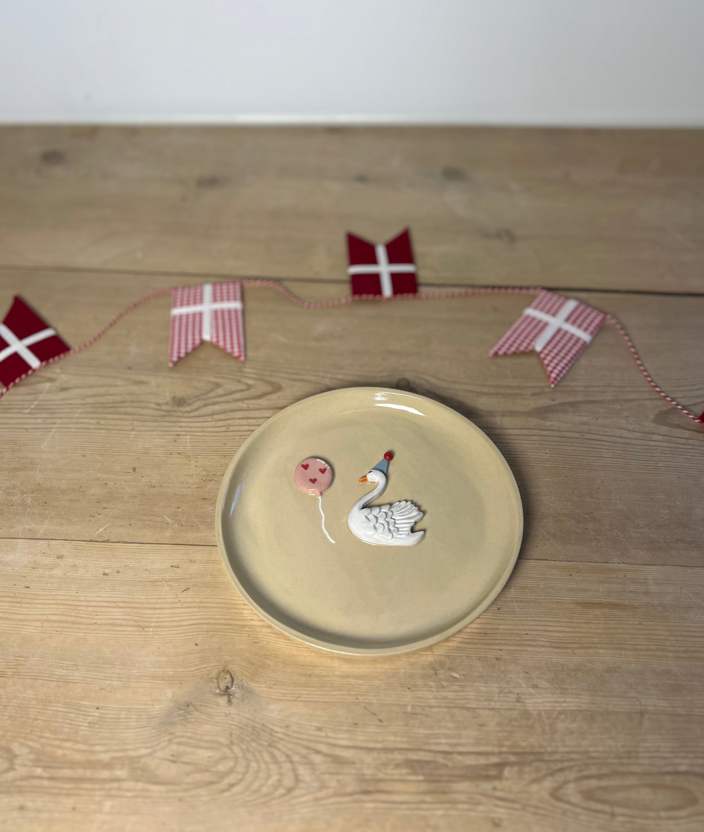 Fødselsdagstallerken m. Svane