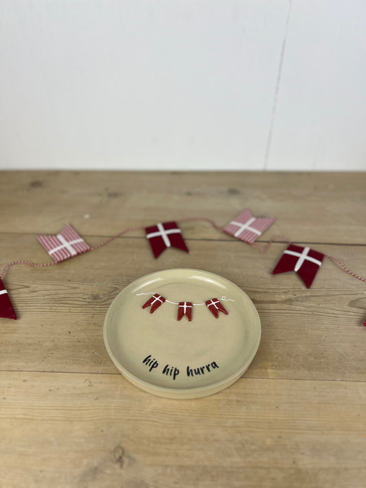 Lille fødselsdagstallerken m. Flag