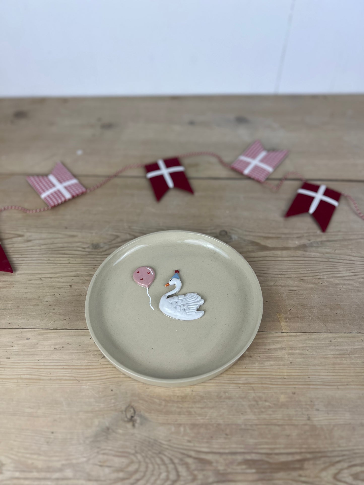 Fødselsdagstallerken m. Svane