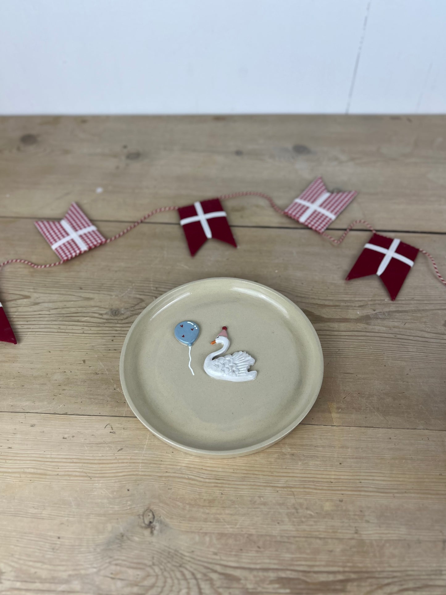 Fødselsdagstallerken m. Svane