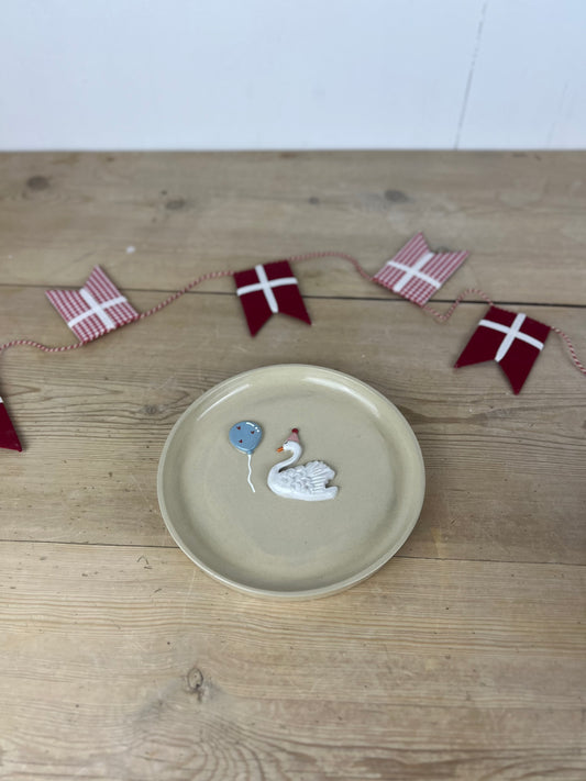 Fødselsdagstallerken m. Svane