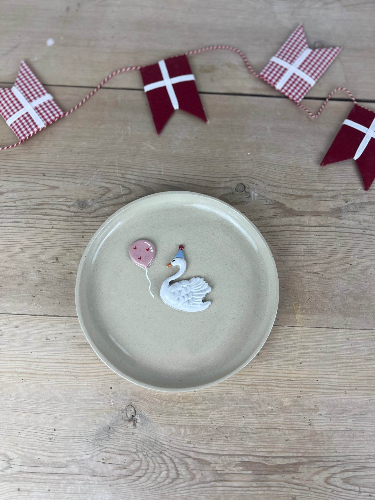 Fødselsdagstallerken m. Svane