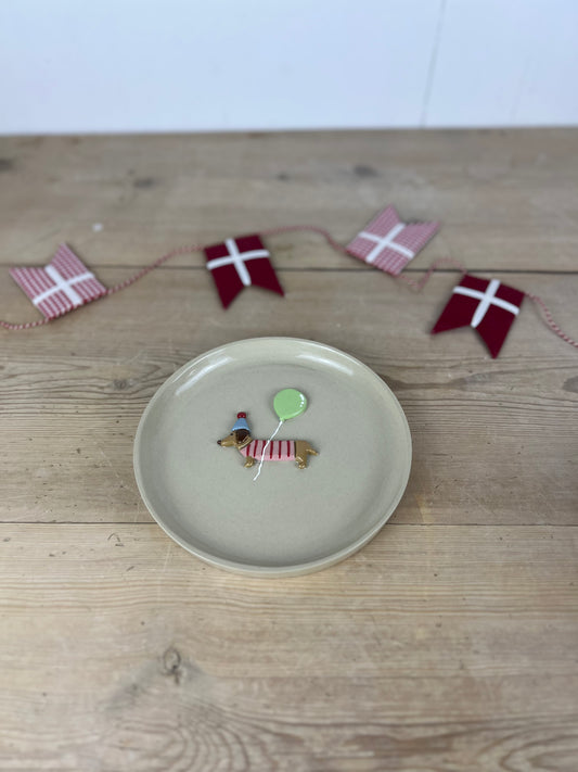 Fødselsdagstallerken m. gravhund