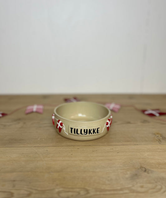 Lille fødselsdagsskål "TILLYKKE"