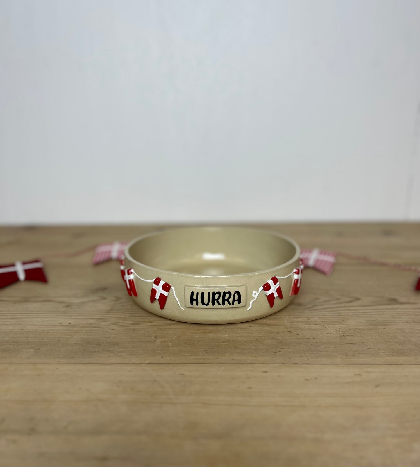 Stor fødselsdagsskål m. dobbelttekst