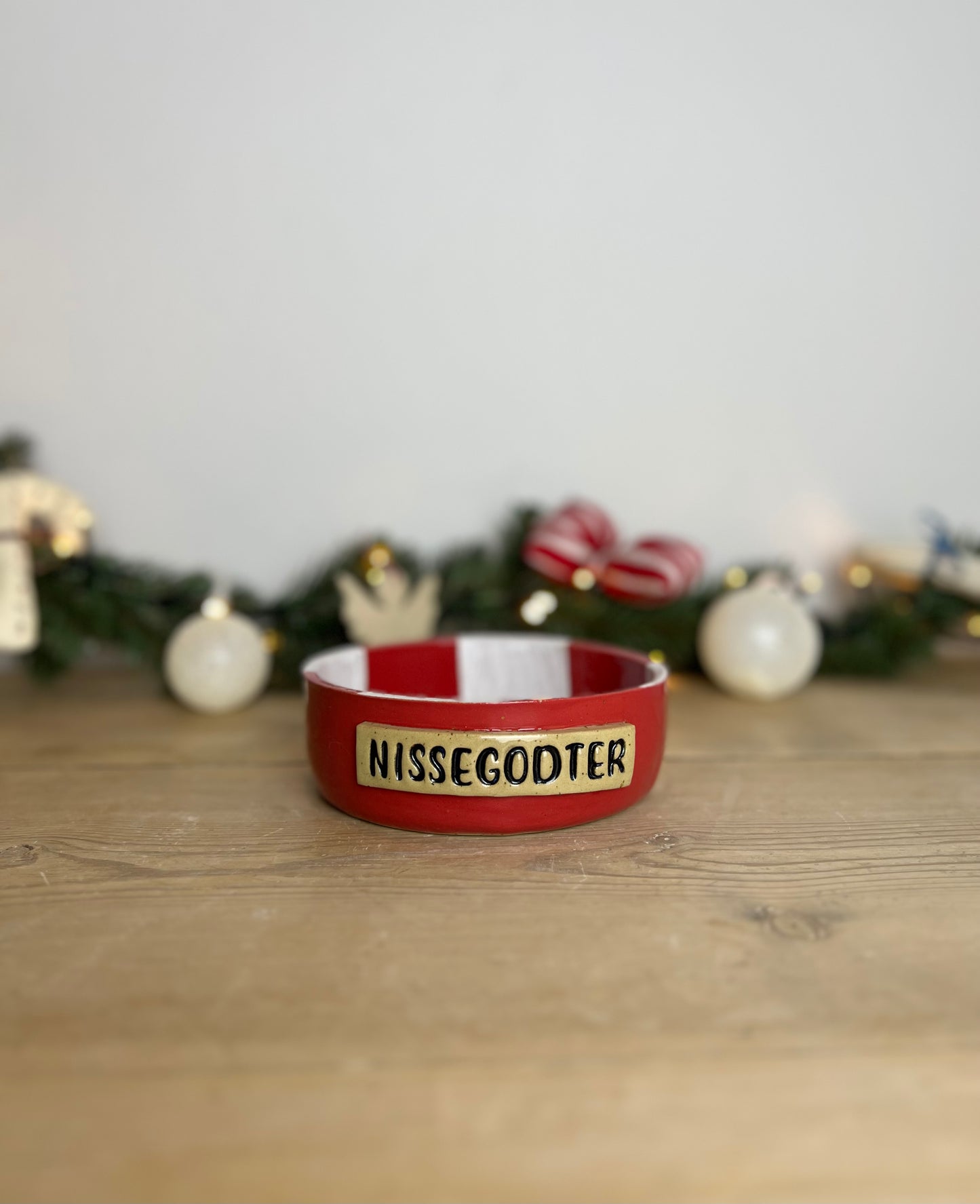Nissegodter juleskål m. tivoli striber